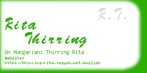 rita thirring business card